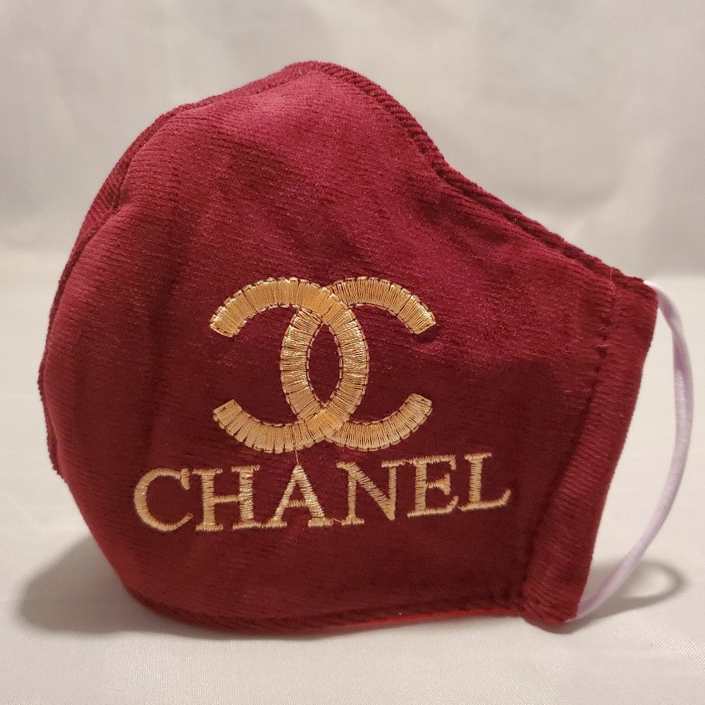 Unisex corduroy gold face mask
